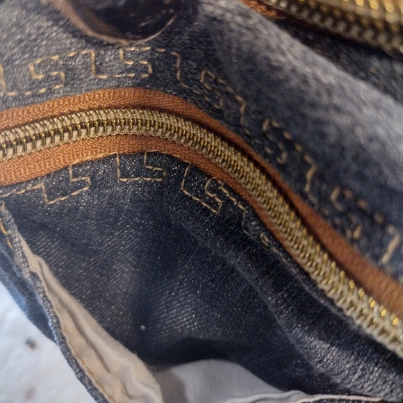 Denim Crossbody/Bumbag with Tan Strap - Picture 7 of 8